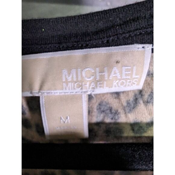 MICHAEL Michael Kors Chiffon-Hem Leopard-Print Top Brown Women's Size Medium - Picture 4 of 5